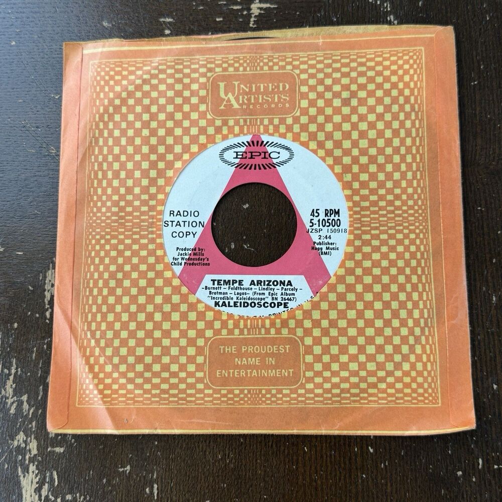 Kaleidoscope Lie To Me / Tempe Arizona VG+ Promo Vinyl 45 1969 Psychedelic Rock